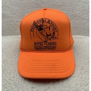 VTG Peppermill Resort Foam‎ Snapback Trucker Hat Rope Orange Hunting Hi Vis